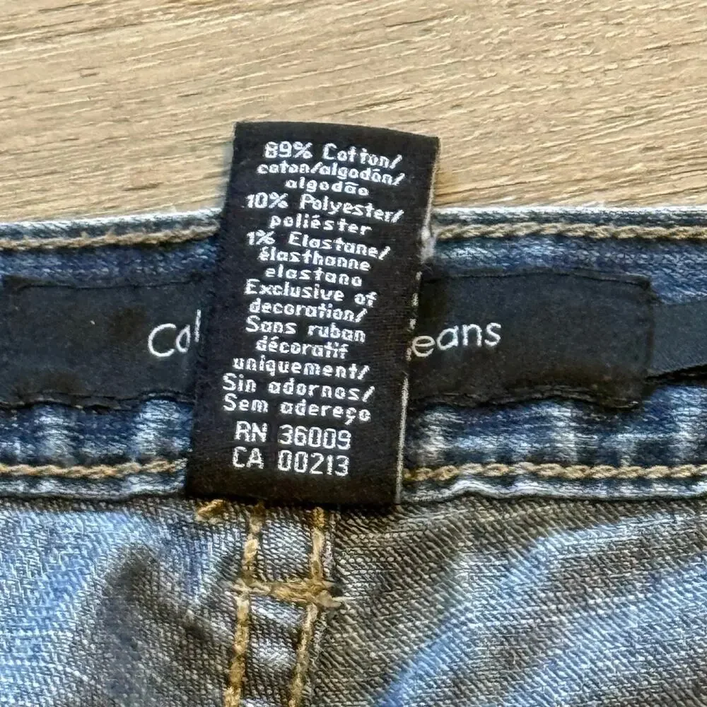 Vintage Y2K Calvin Klein Mid Rise Flare Jeans 90s Mallcore Denim Size 8 - Picture 7 of 9